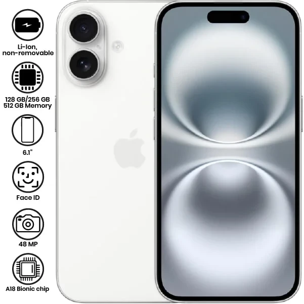 apple iphone 16 128gb 256 gb 512gb  black white green aqua blue pink free shipping